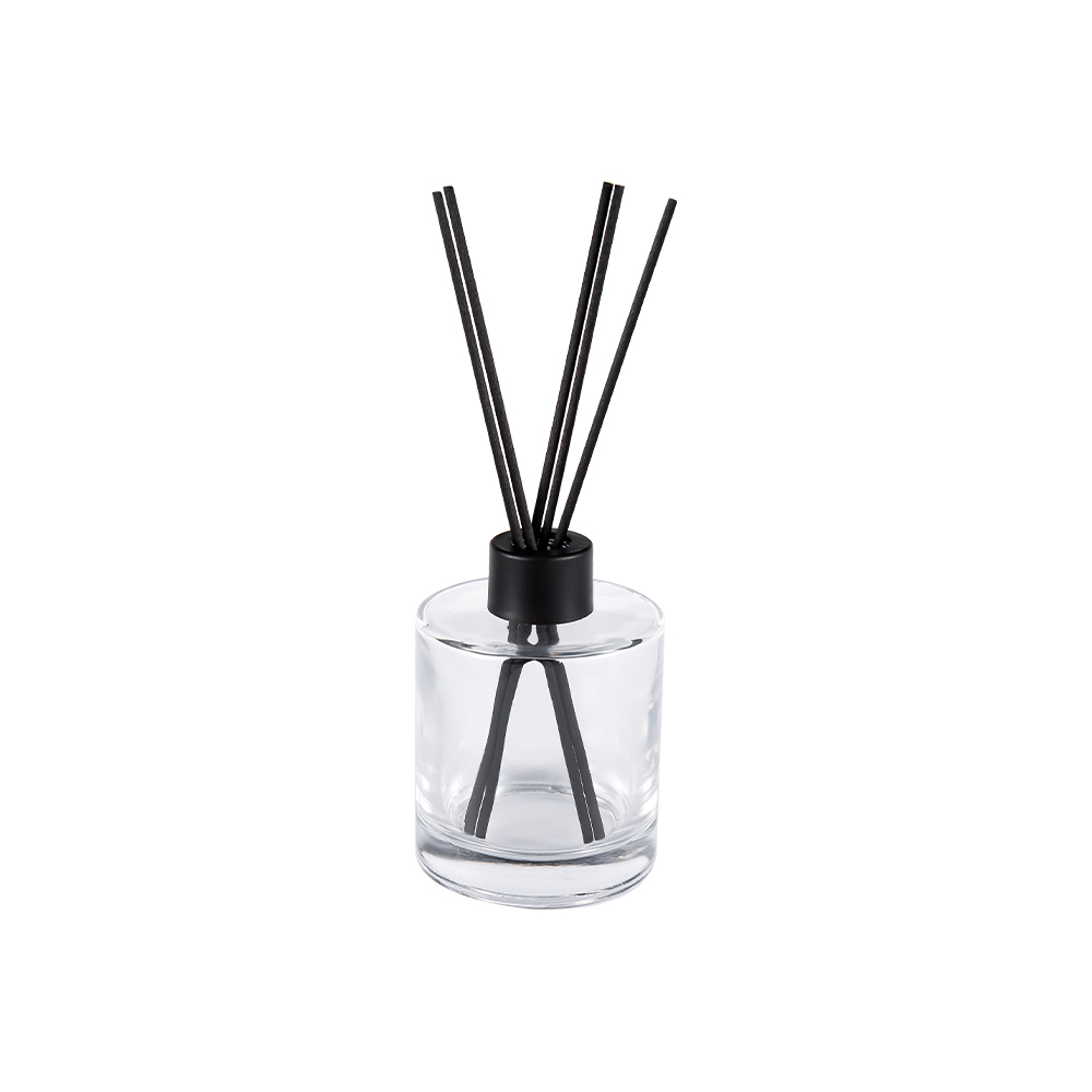 HJ-RX2109 Silinder Flint Kaca Penyebar Botol Plastik Aluminium Cap Warna Gentian Pelekat