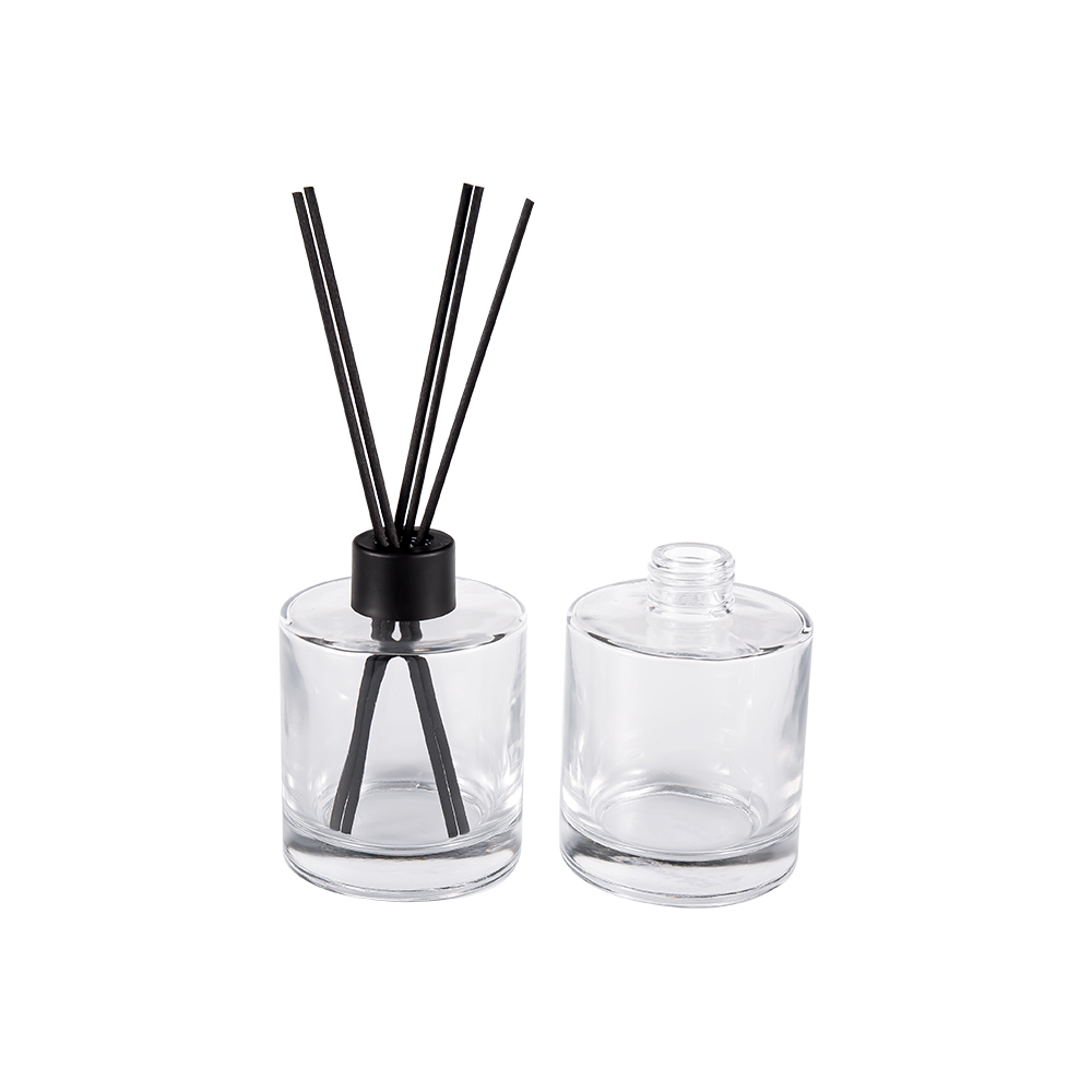 HJ-RX2109 Silinder Flint Kaca Penyebar Botol Plastik Aluminium Cap Warna Gentian Pelekat