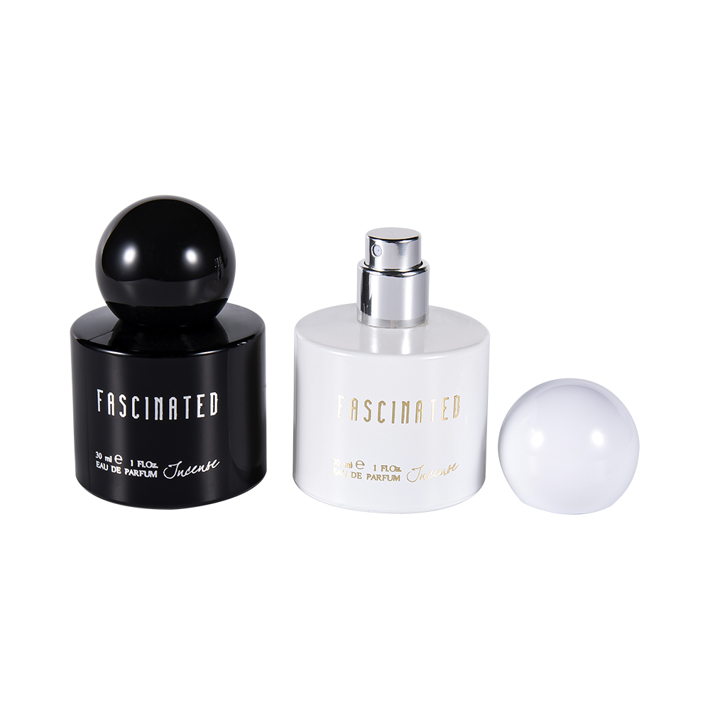 GC4748-WJ2537 30ML Botol Minyak Wangi Kaca Kerajang Emas Bersalut Silinder Dengan Penutup Plastik ABS PP Sfera