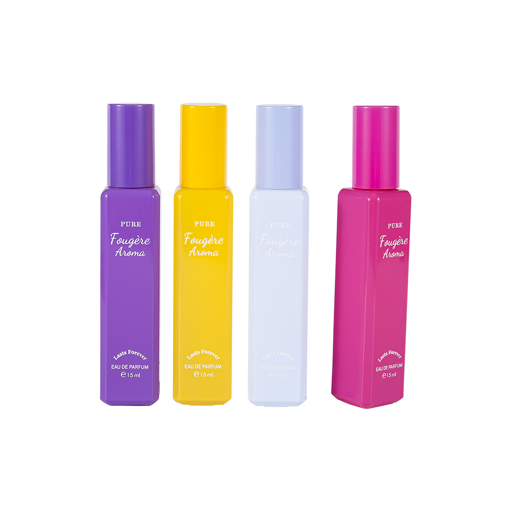 GC4222-WJ2369 15ML Botol Minyak Wangi Kaca Bersalut Kapasiti Kecil Dengan Penutup Plastik PP Berwarna-warni