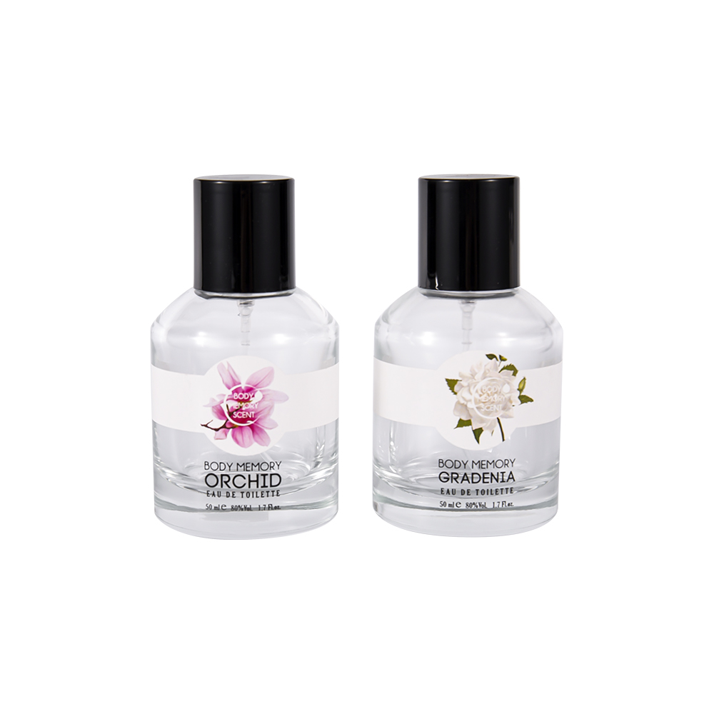 GC4815-WJ2531 50ML Botol Minyak Wangi Kaca Jelas dengan Penutup Plastik PP Hitam