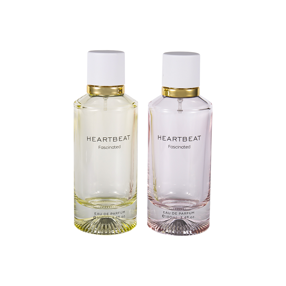 GC4406-WJ2326 100ML Botol Minyak Wangi Bawah Bercorak dengan Penutup Minyak Wangi Putih dan Cincin Aluminium Besar