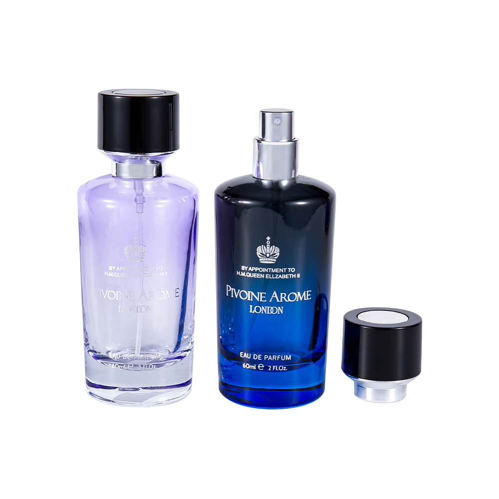 Set Botol Minyak Wangi Kaca Berkualiti Tinggi KY1597-WJ2390 60ML dengan Penutup Minyak Wangi ABS dan PP