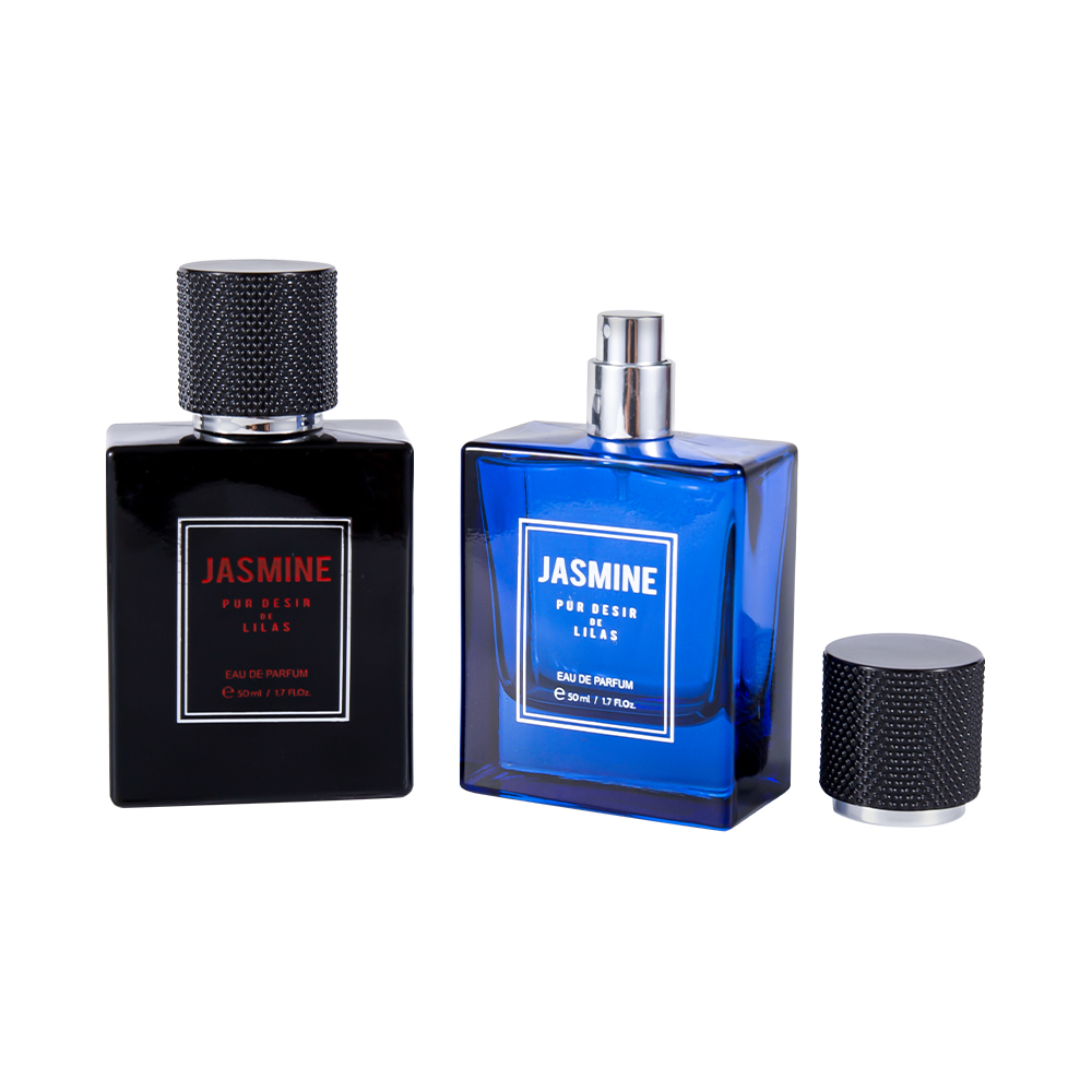 KY59-WJ2358 Set Botol Minyak Wangi Kaca Licin 50ML dengan Penutup Minyak Wangi Bertompok